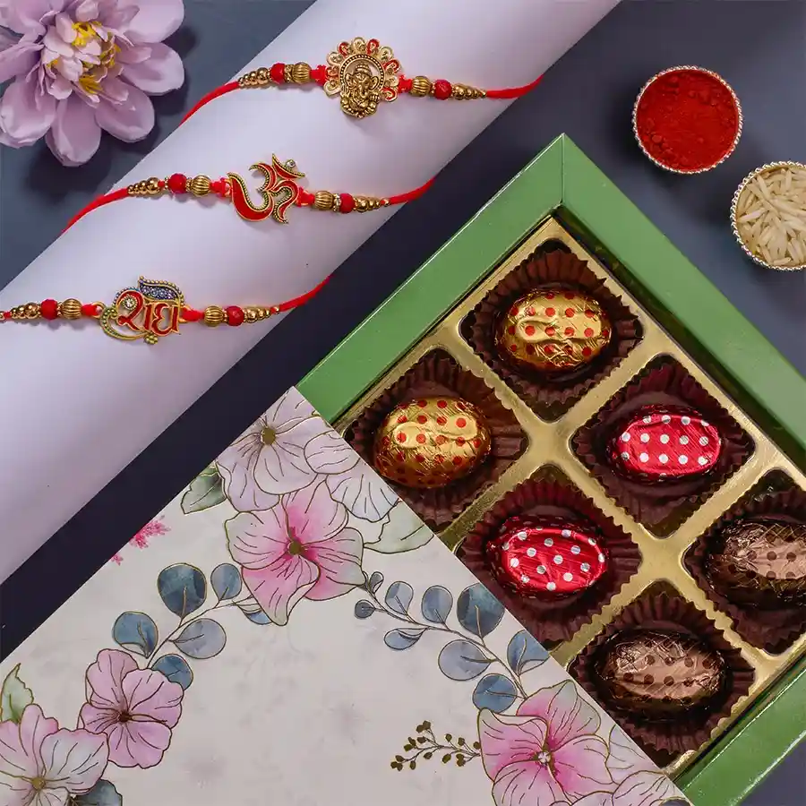 Exquisite Rakhi with Treats Package