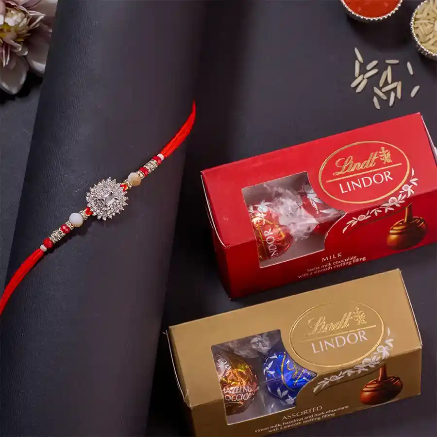 Kundan Rakhi with Gourmet Chocolates