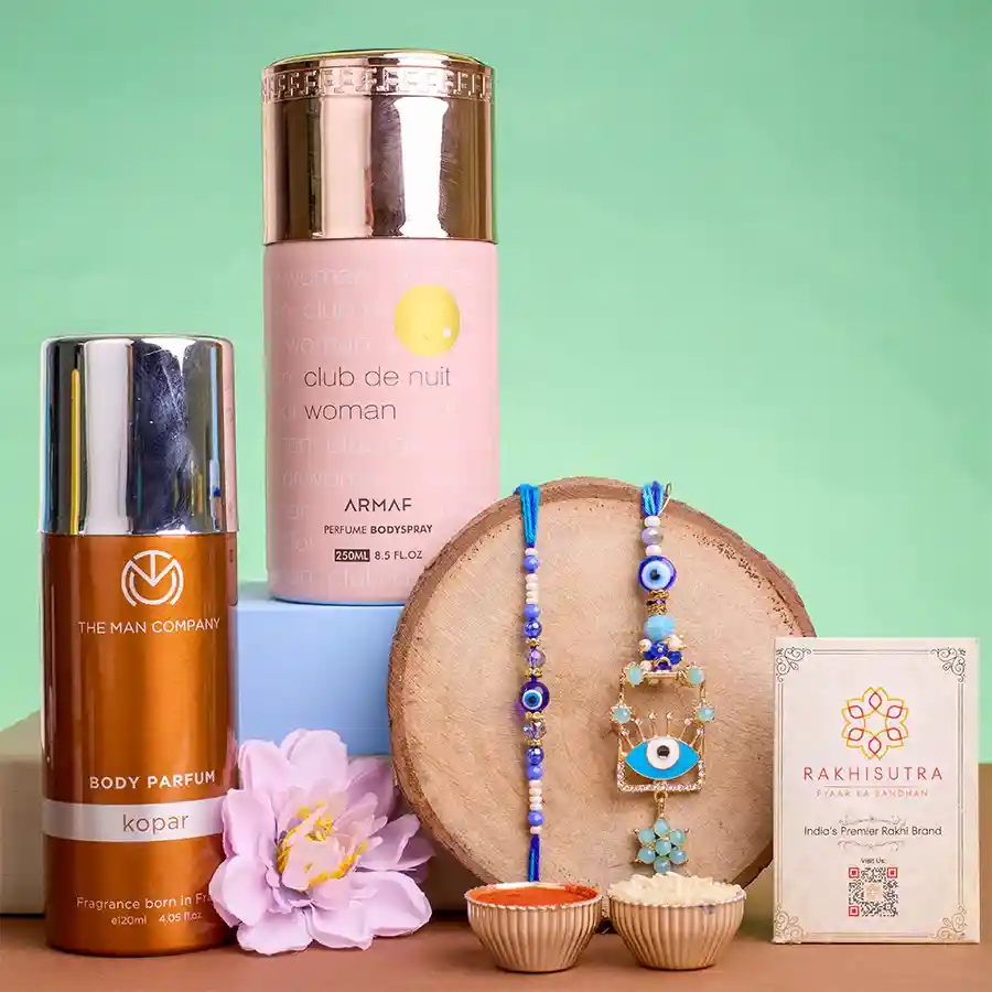 Raksha Bandhan Luxe Perfume N Rakhi Set
