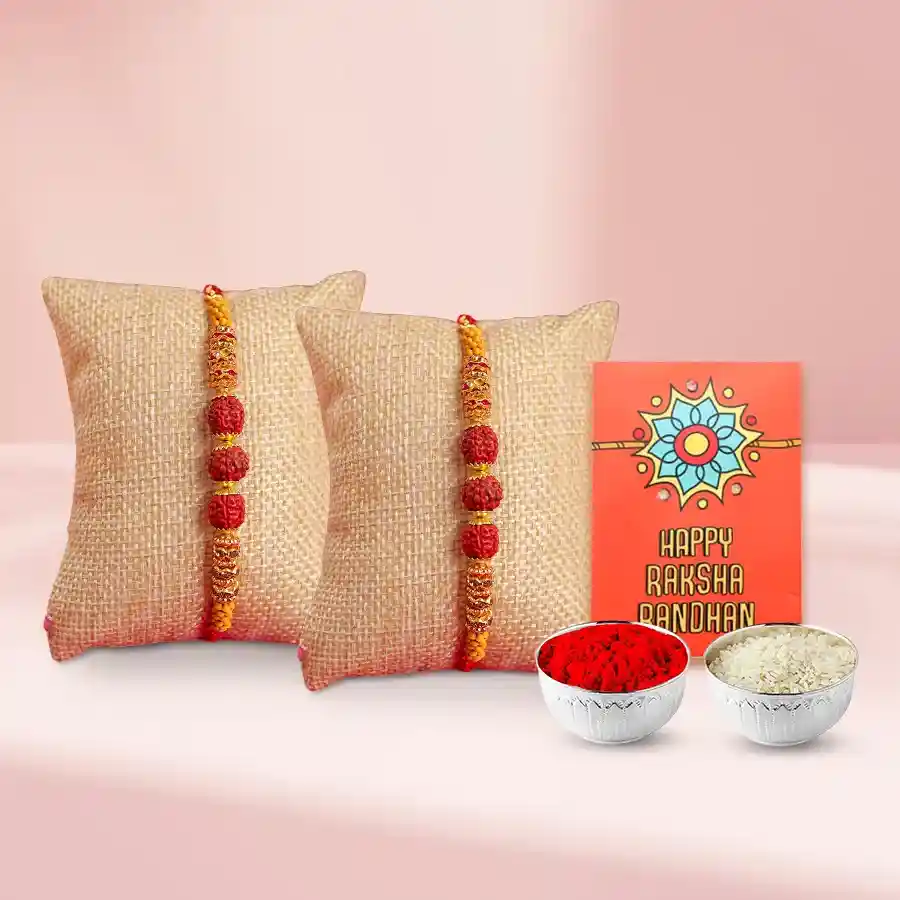 Ecstatic Rakhi of Rudraksha with Expressed Love