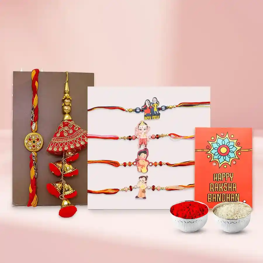 Bhaiya Bhabhi and Four Kids Rakhi