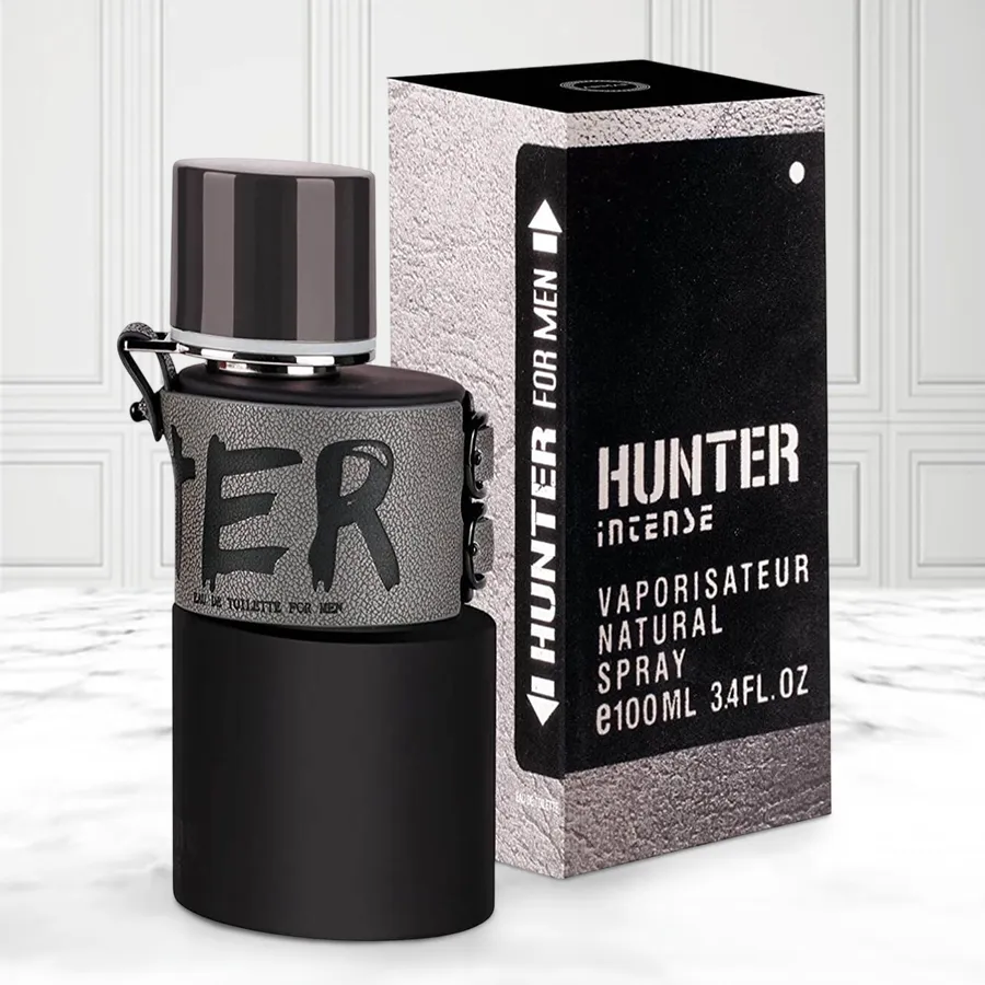 Armaf Hunter Intense EDT for Men in a sleek 100 ml bottle, perfect for gifting or personal use.