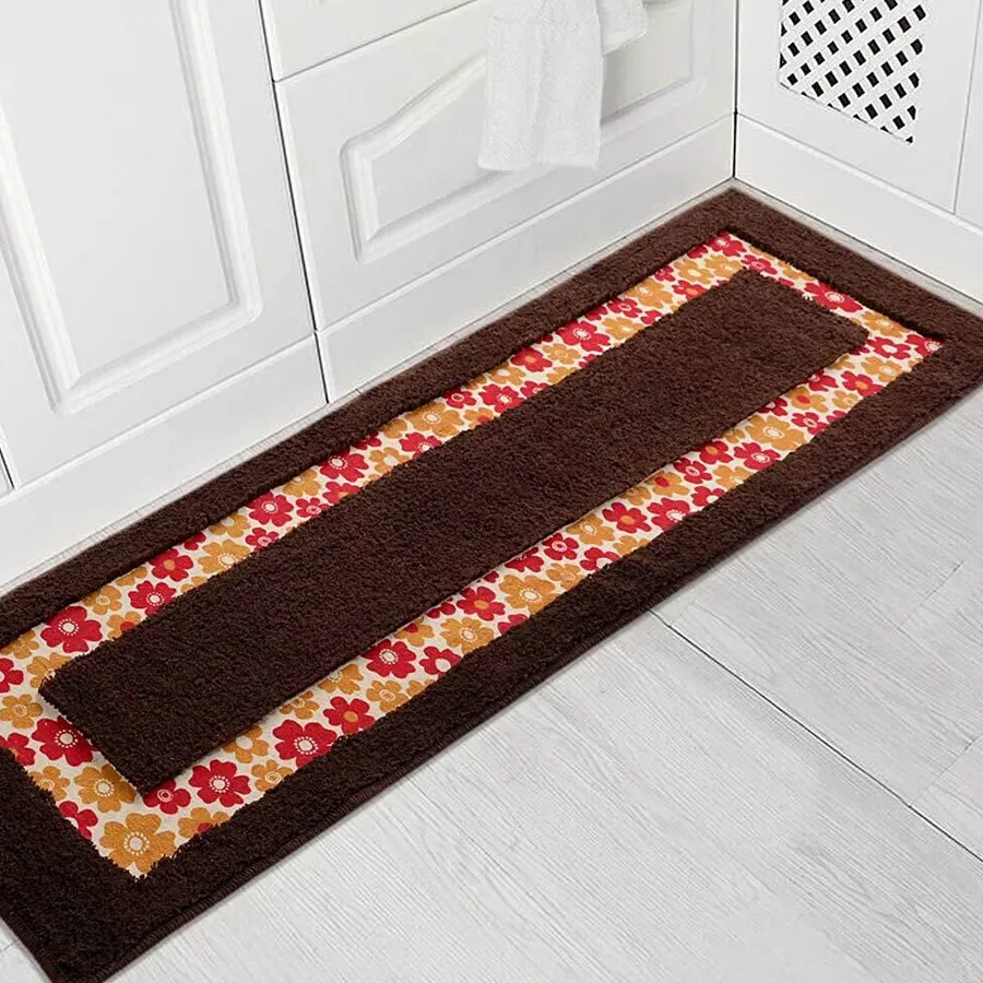 Trendy Home Multi Purpose Runner in brown cotton, 40x60 cm, tufted weave. Perfect for adding style and comfort to any room.