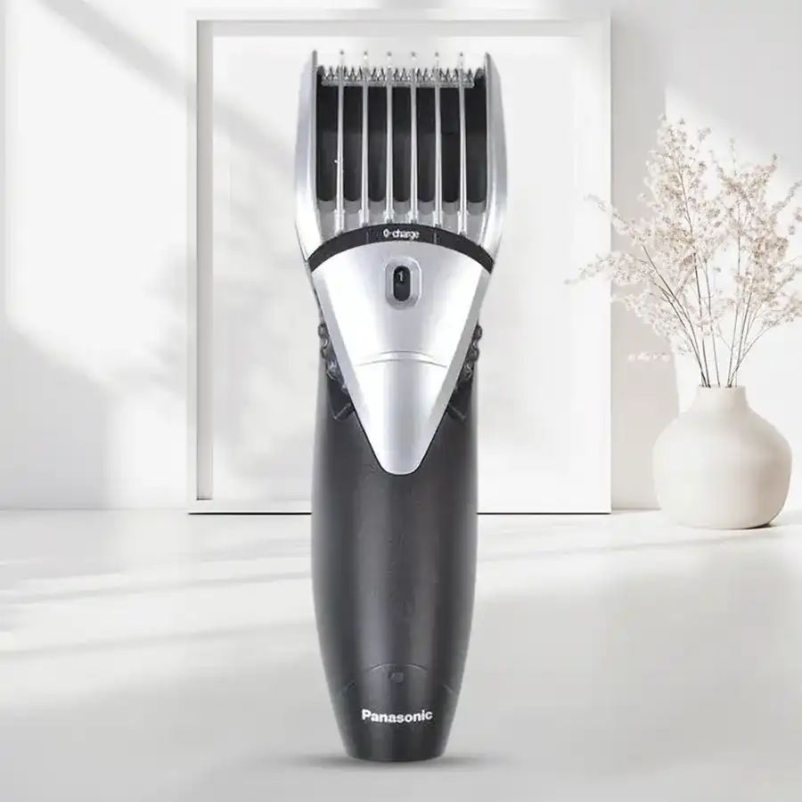 Panasonic Precision Hair Trimmer for Men with stainless steel blade and adjustable length settings.