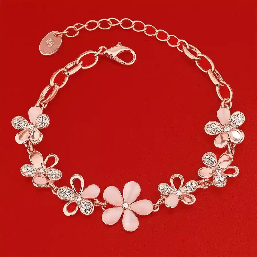 Vivid Beauty Rose Gold Plated Crystal Bracelet, elegant design with sparkling crystals.