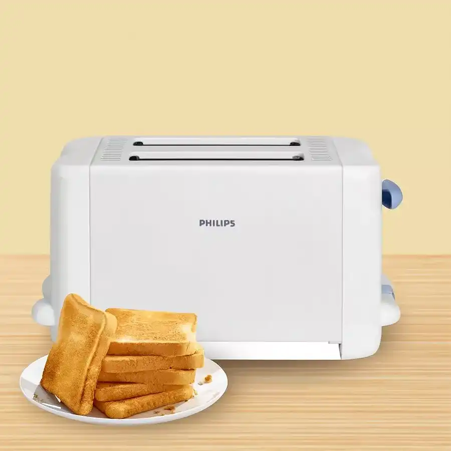 Perfect Philips Pop Up Toaster in white, ideal for toasting 2 slices with high lift feature.