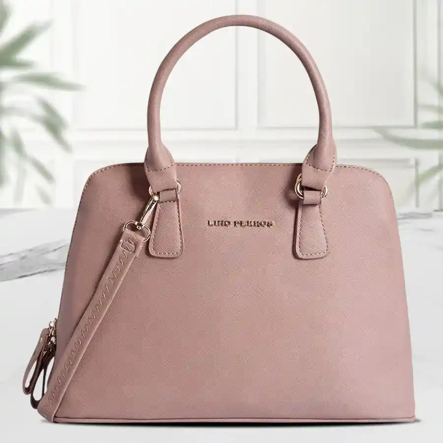 Lino Perros Ethereal White Faux Leather Ladies Handbag, featuring two slip pockets, perfect for special occasions.