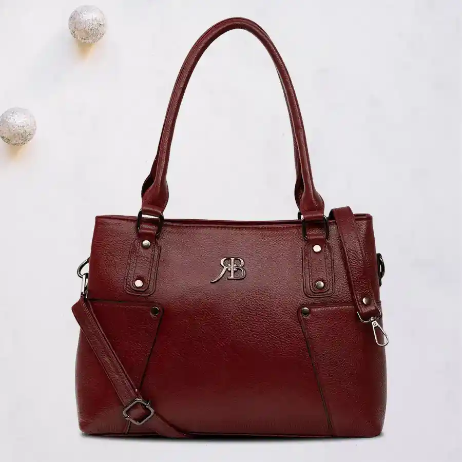 Chic Maroon Zipped Shoulder Bag for women, crafted from faux leather with dual-side Chunan zips, perfect for stylish outings.
