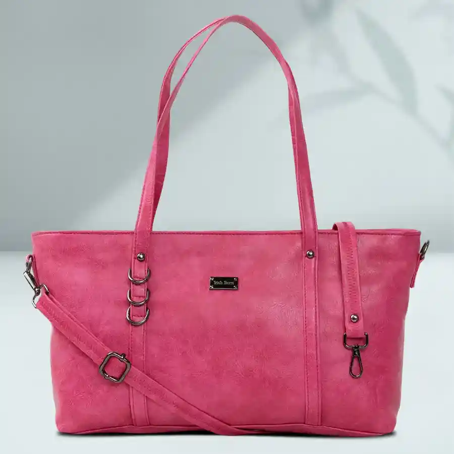 Chic Baby Pink Women's Bag by Richborn, made of PU leather, perfect for versatile use.