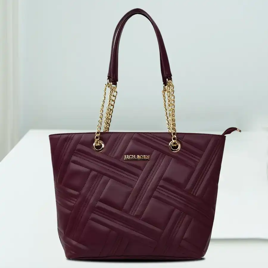 Chic Maroon Utility Bag for Women in PU leather by Richborn.