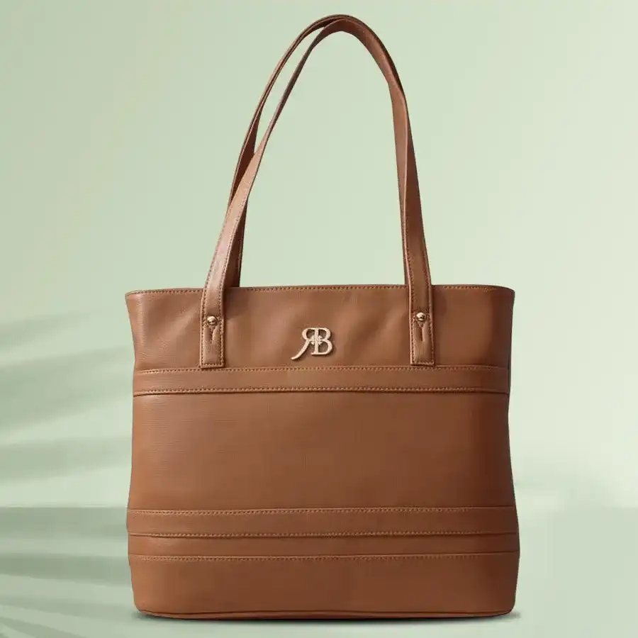 Cozy Brown Quilted Shoulder Bag made of PU leather with two chambers.