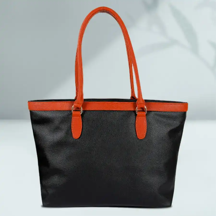 Sunshine yellow faux leather shoulder bag with dual chambers and front zip.