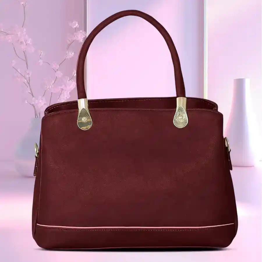 Timeless Maroon Women's Shoulder Bag made of faux leather, perfect for stylish everyday use.