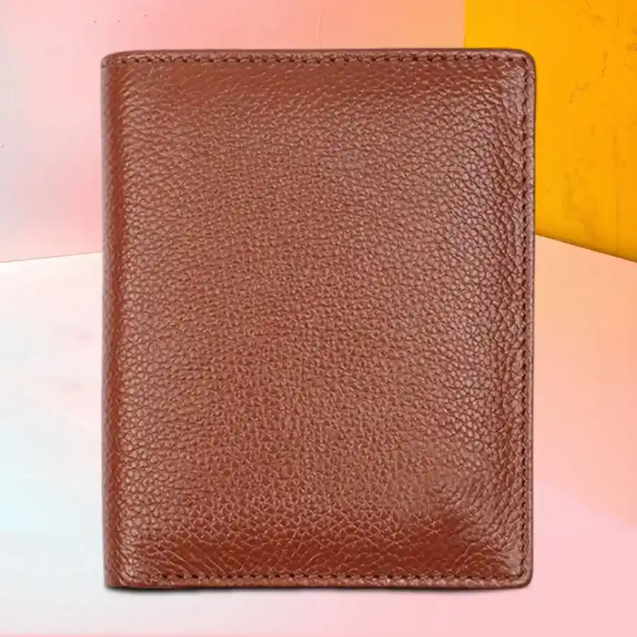 Chic RFID Leather Travel Passport Holder in brushwood hue, featuring slots for passport and cards, designed for stylish and secure travel.