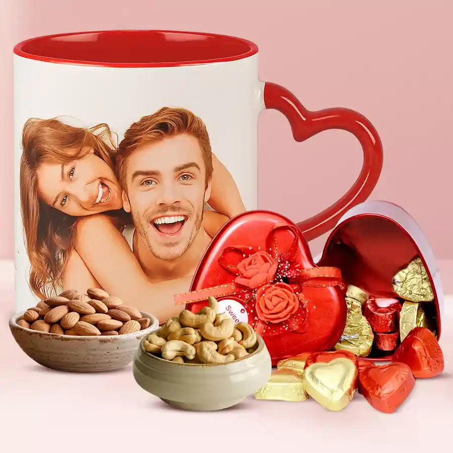 Mysore Pak and samosas gift combo featuring traditional Indian sweets and savory snacks.