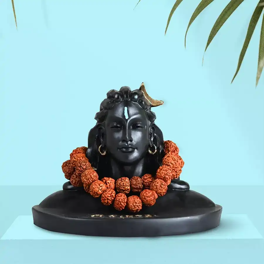 Adiyogi Idol with Rudraksha Mala, a perfect spiritual gift for loved ones.