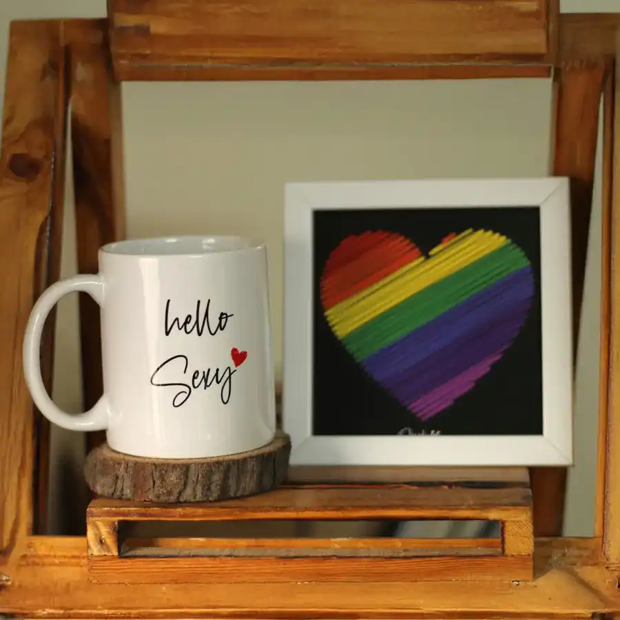 Cozy Valentine’s Love Box including a ceramic mug, wall hanging frame, and love notes for expressing heartfelt emotions.