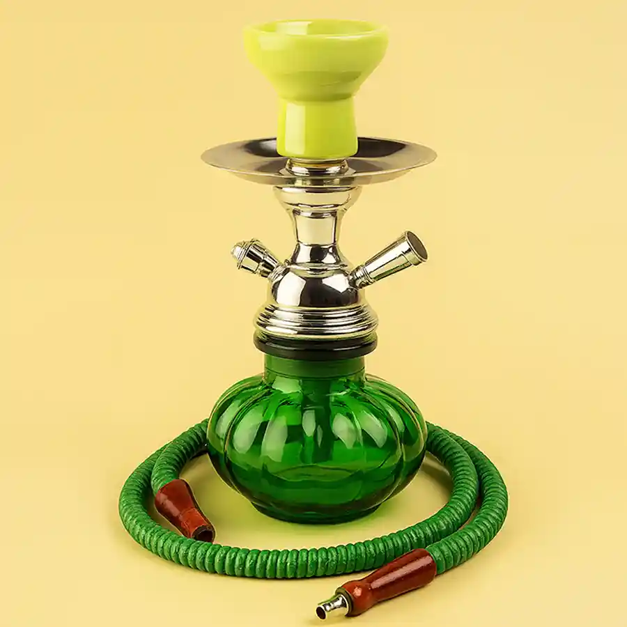 Amazing Glass Bottom Ceramic Chillam Hookah with metal top for elegant gatherings.