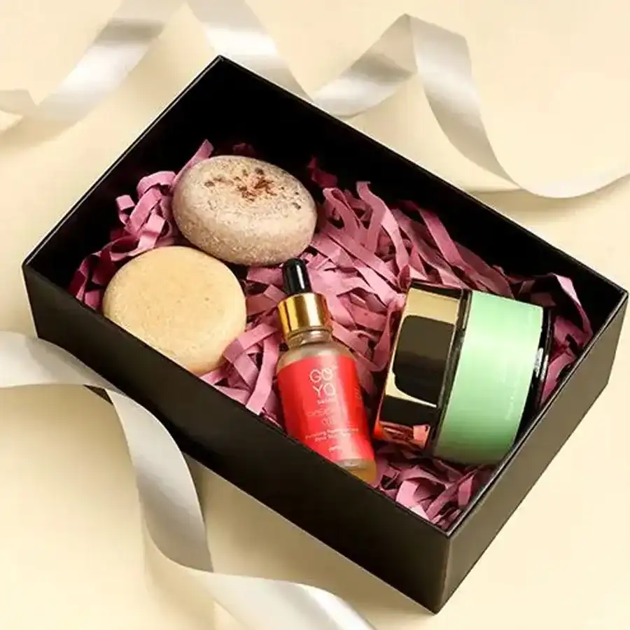 Pamper Yourself Beauty Collection with goat milk soaps, a scrub, and rosehip oil for ultimate skincare indulgence.