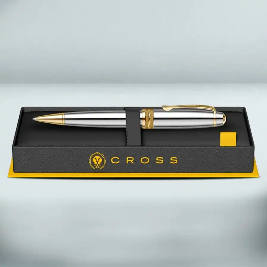 Classic Cross Calais Medalist Chrome and 24 KT Gold Plating Ballpoint Pen, a luxurious writing instrument designed to inspire joy.