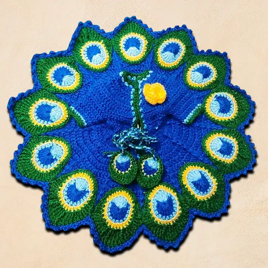 Cozy woolen dress combo for Laddu Gopal in vibrant colors.