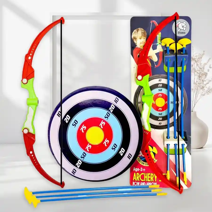Kids Archery Bow and Arrow Toy Set with Bahubali Sword for outdoor fun.