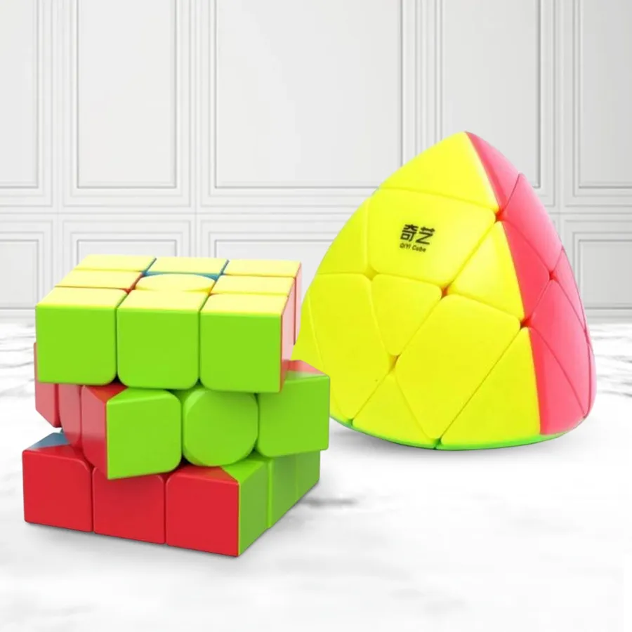 Turbocharged Puzzle Challenge Set featuring a stickerless 4x4 cube and pyramid puzzle for children aged 3 and up.