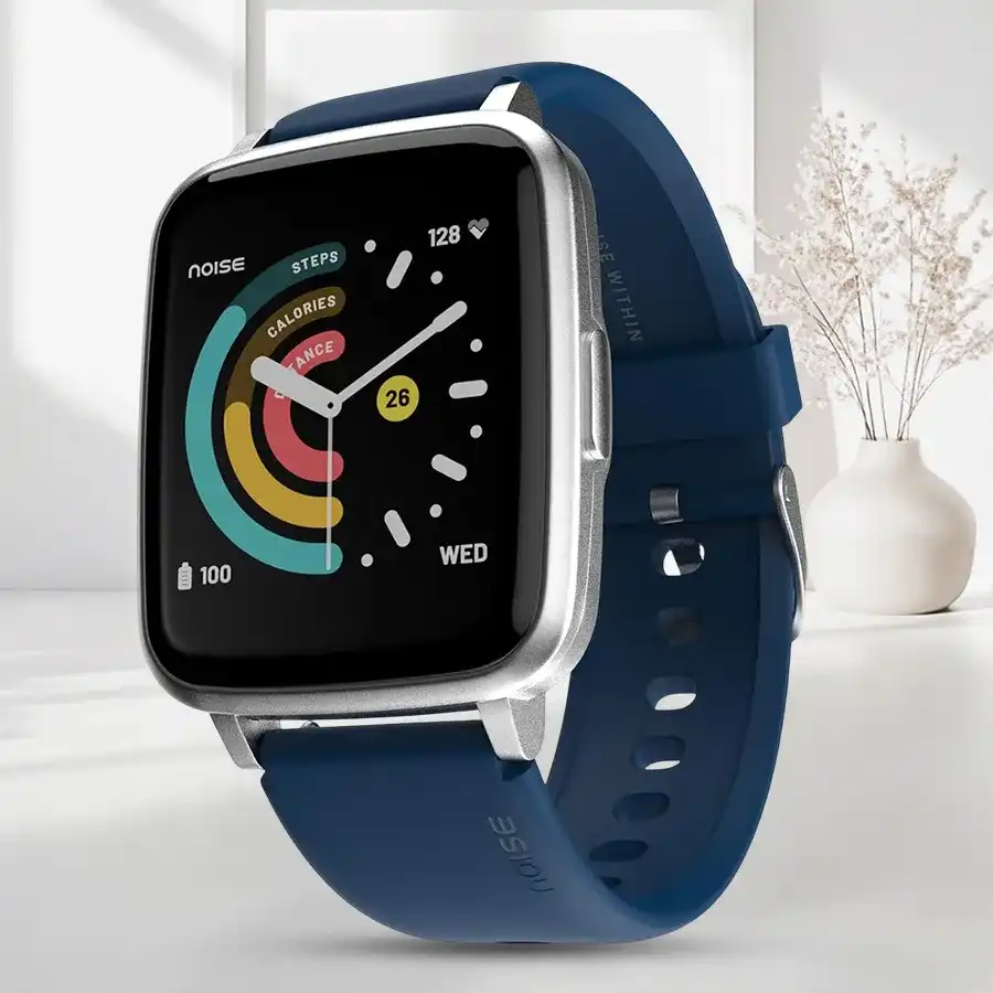 Royal Blue Noise ColourFit Pulse Smartwatch with HD display and fitness tracking features.