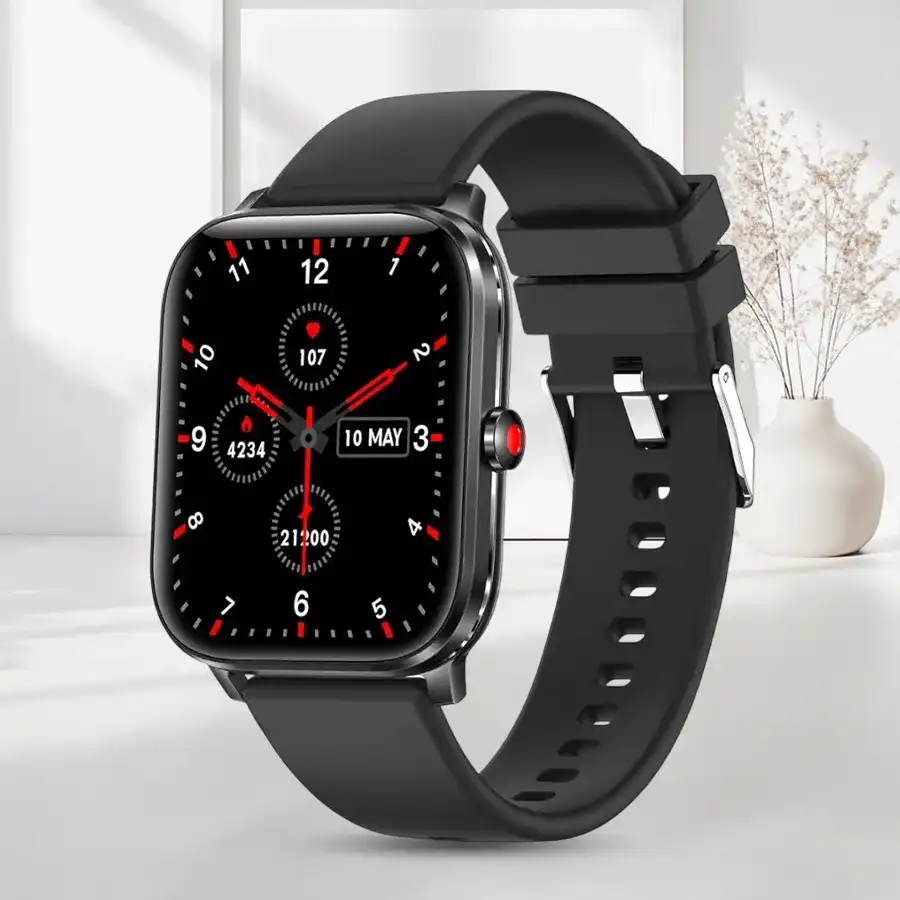 Fire-Boltt Ninja 3 Black Full Touch Smartwatch with 100 workout modes and IP68 water resistance, ideal for fitness enthusiasts.