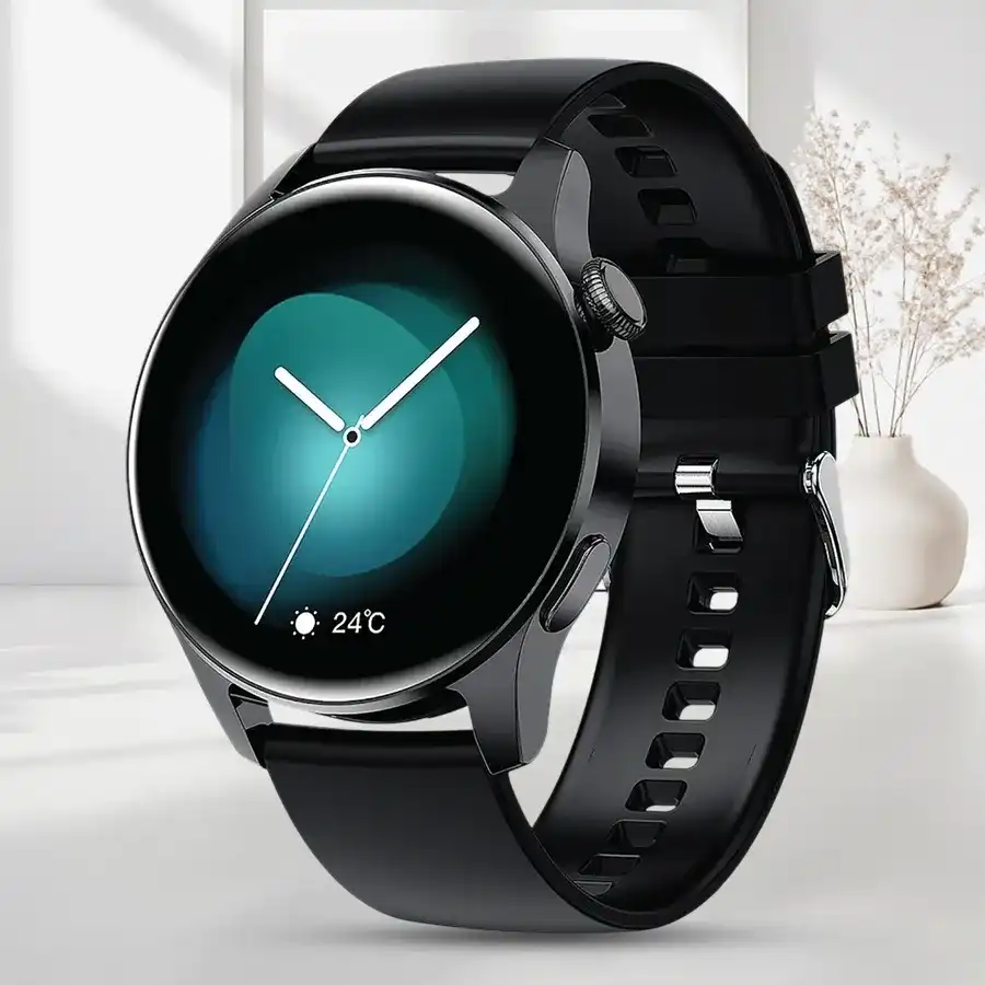Admirable Hammer Pulse 4.0 BT Smart Watch in black, featuring activity tracking and a sleek design.