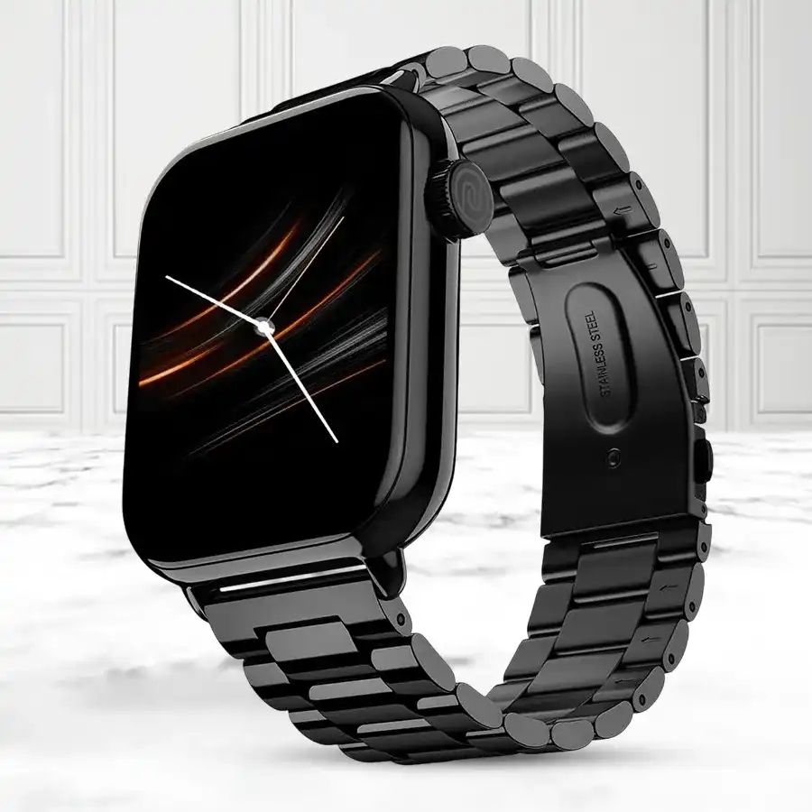 Noise Pulse 3 Max Smart Watch in Elite Black with vibrant display and fitness tracking features.