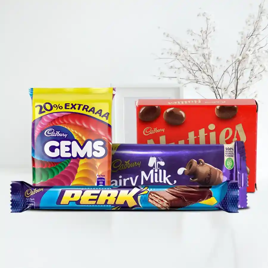 Joyful Cadbury Chocos Gift Pack, 131.3 gm, assorted chocolates for gifting.