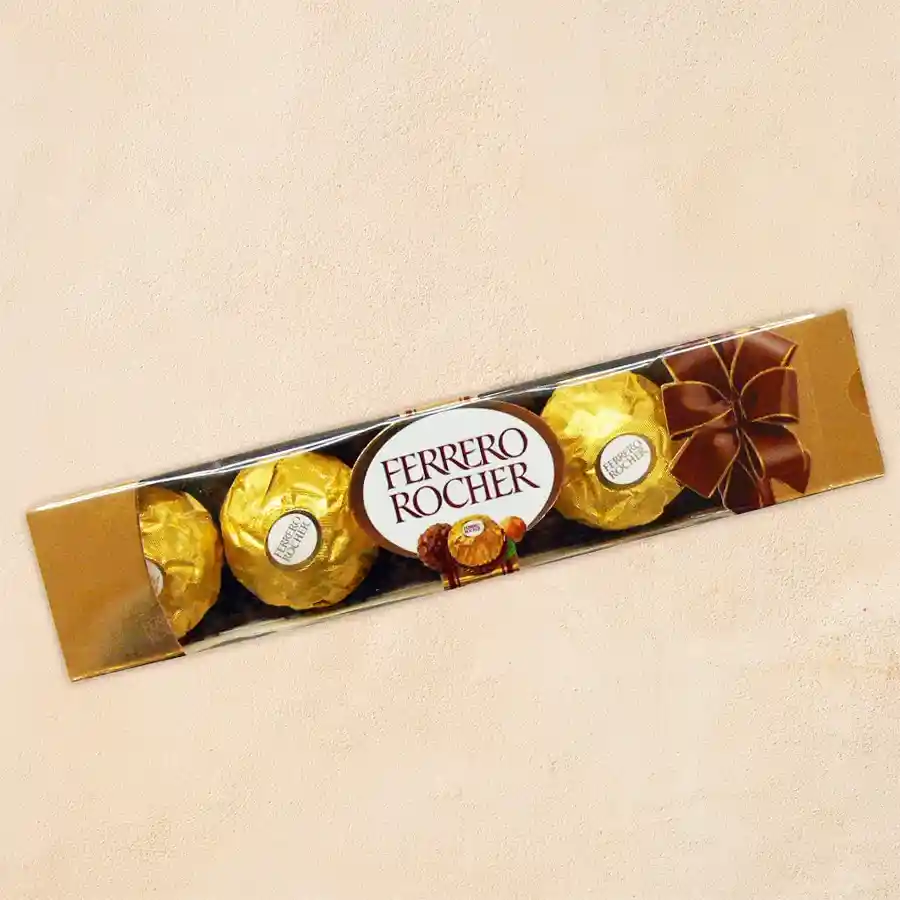 Gift of Ferrero Rocher Chocolates Pack featuring 4 delicious pieces, perfect for spreading joy.