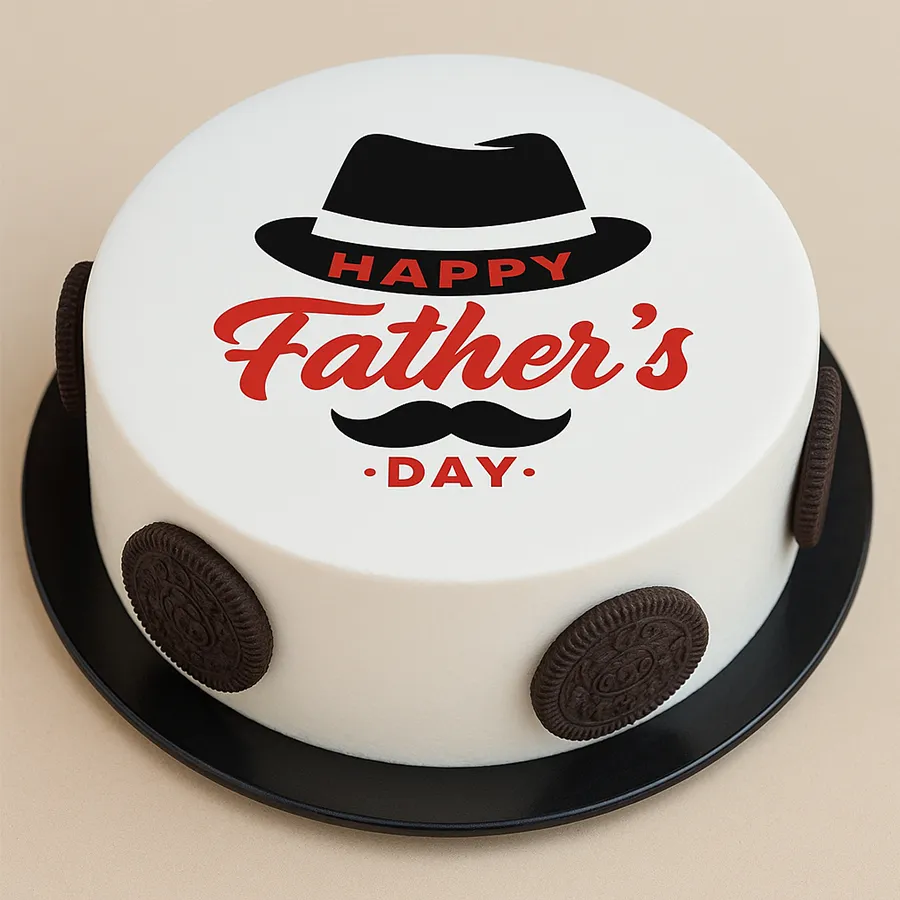 Heartfelt Father’s Day Poster Cake, round vanilla flavor, 500g.
