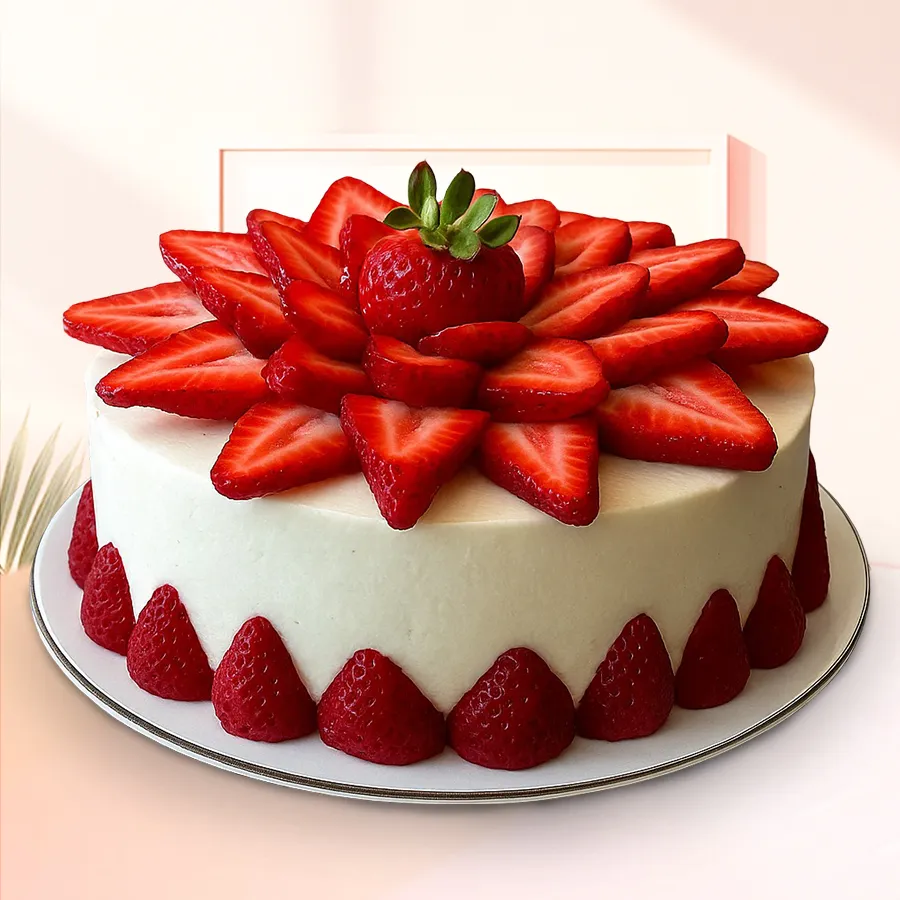 A stunning 2 Kg Strawberry Cake, perfect for celebrating love and cherished moments.