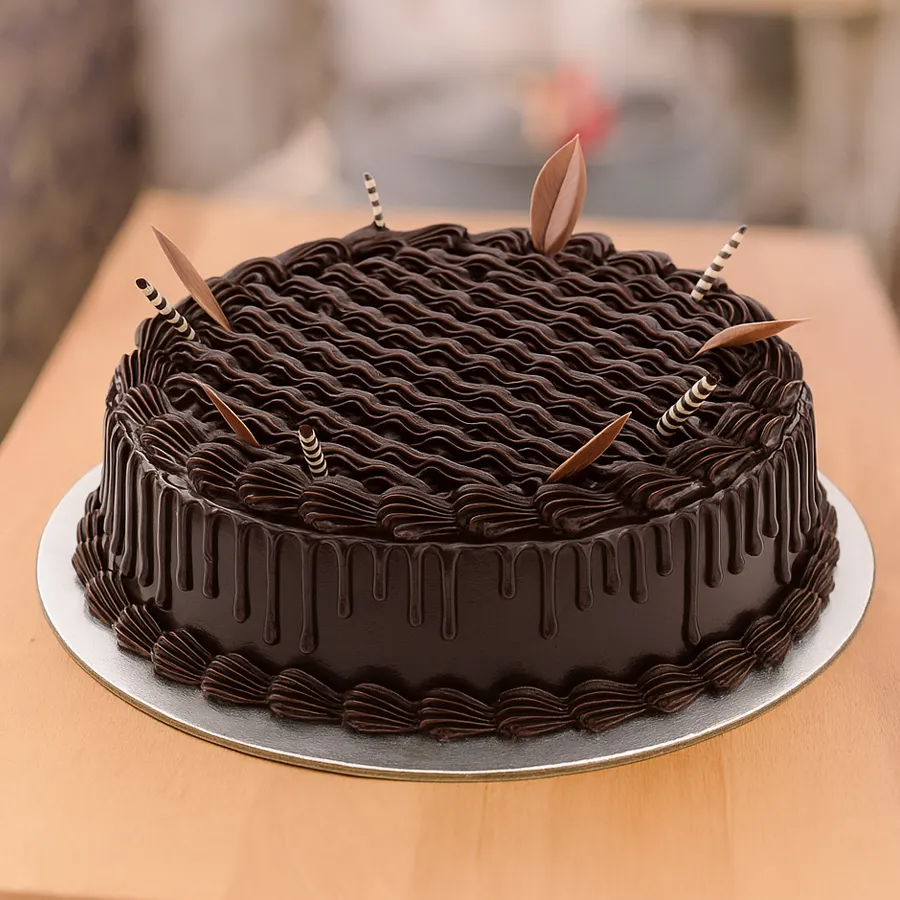 A beautifully crafted 1 Lb Chocolate Cake from 3/4 Star Bakery, ideal for gifting to loved ones.