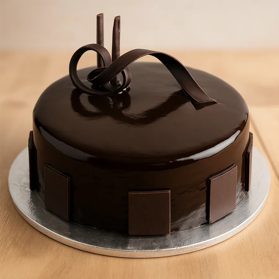 Heartfelt 1 lb Dark Chocolate Cake from 3/4 Star Bakery, perfect for sharing moments of joy and affection.