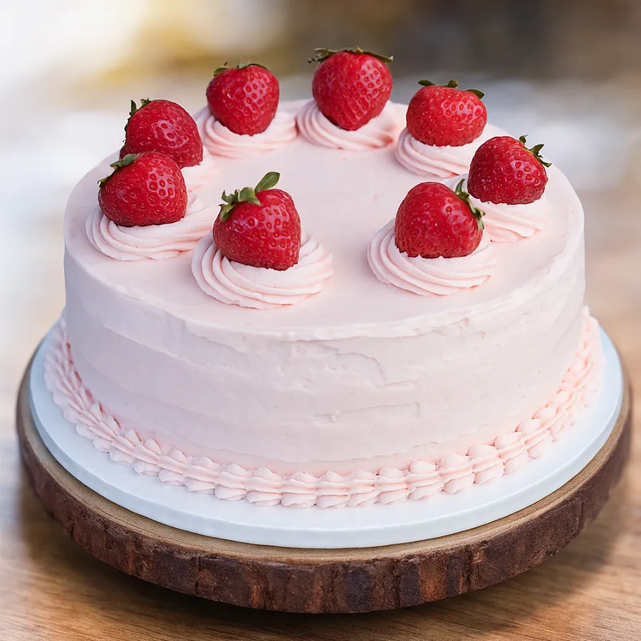 Whimsical 1 Lb Strawberry Cake from 3/4 Star Bakery, perfect for gifting.