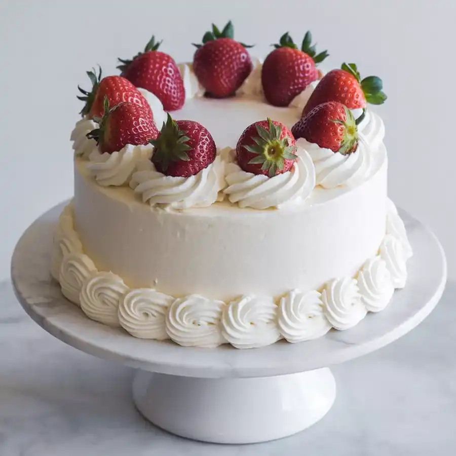 Irresistible 1 Lb Strawberry Cake from 3/4 Star Bakery, perfect for evening coffee gatherings.