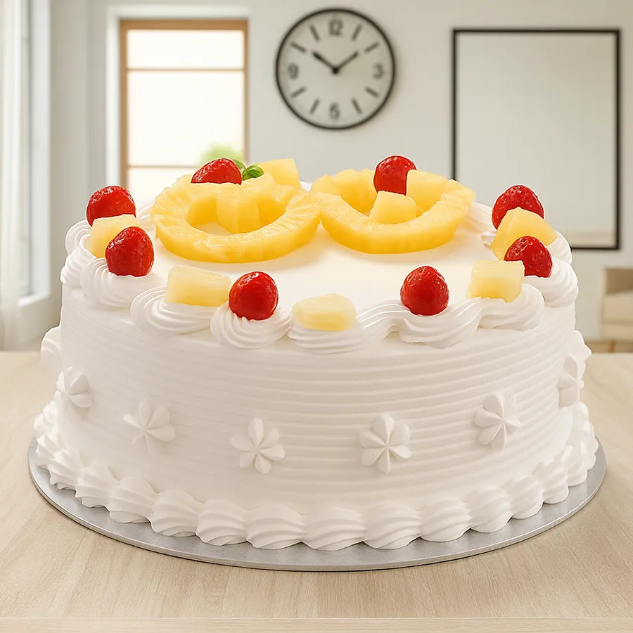 Delectable 2.2 lbs Eggless Pineapple Cake from 3/4 Star Bakery.