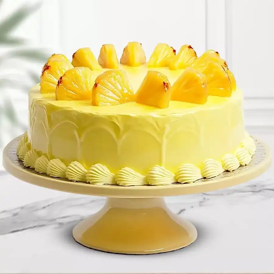 Stunning Sensation Eggless Pineapple Cake from 3/4 Star Bakery, 2.2 Lbs.