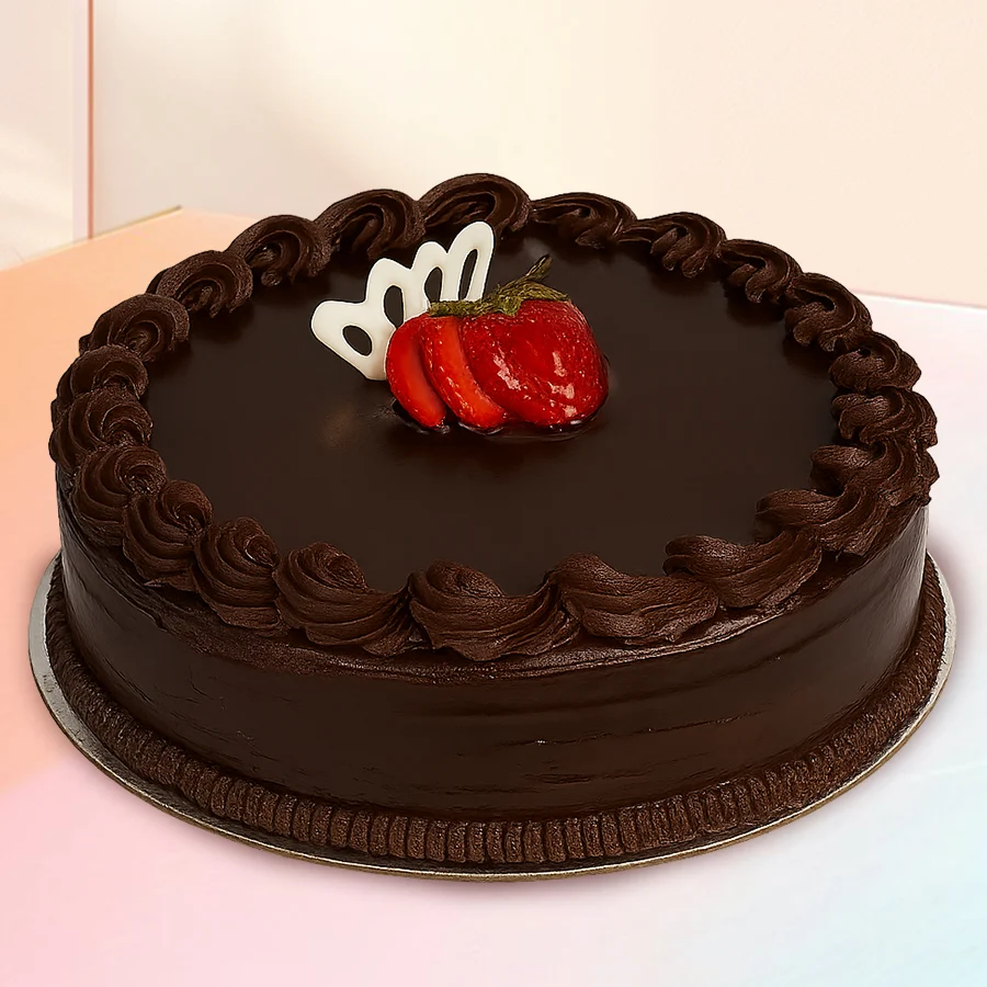 Tasty 1 Lb Eggless Chocolate Cake perfect for anniversaries.