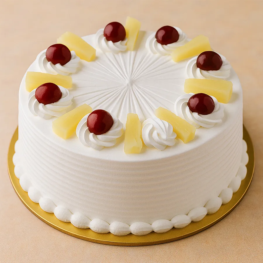 Tempting Eggless Pineapple Cake, 500 grams, perfect gift for loved ones.