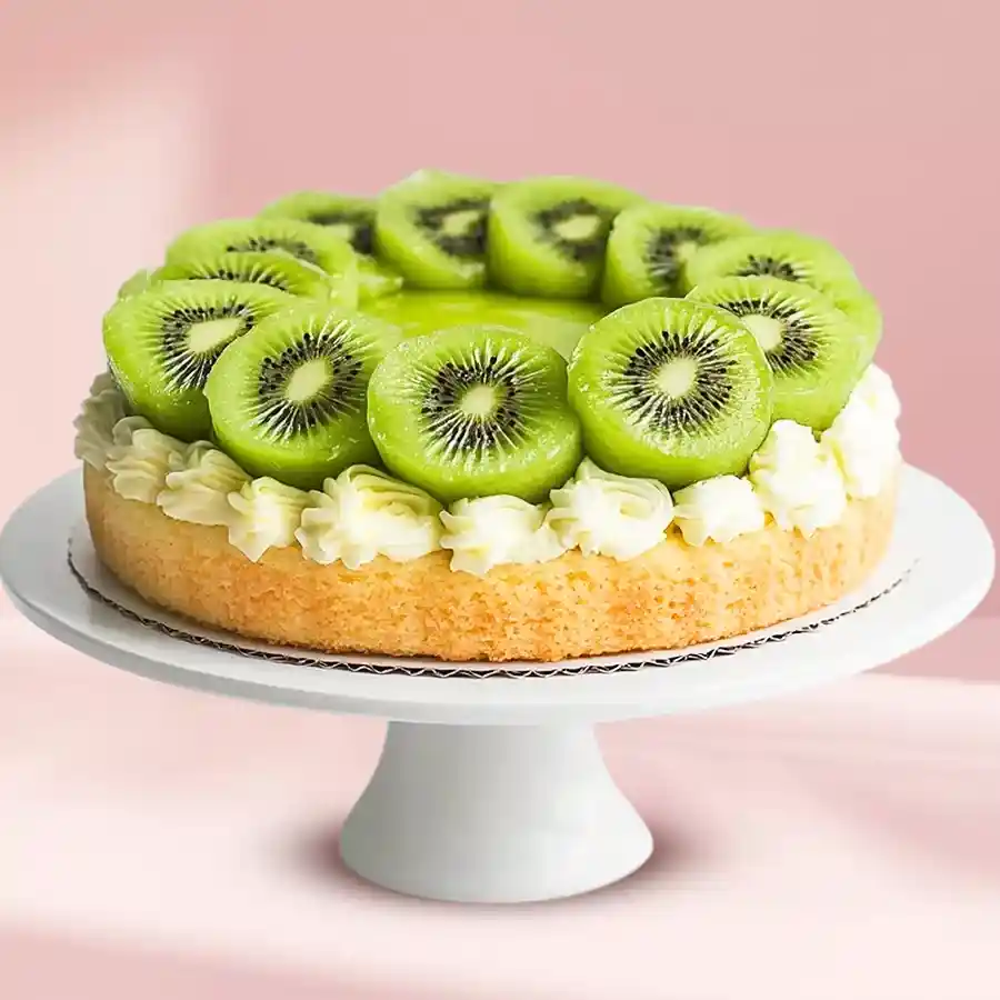 Eggless Kiwi Cake, a moist and fruity 1 lb delight perfect for gifting.