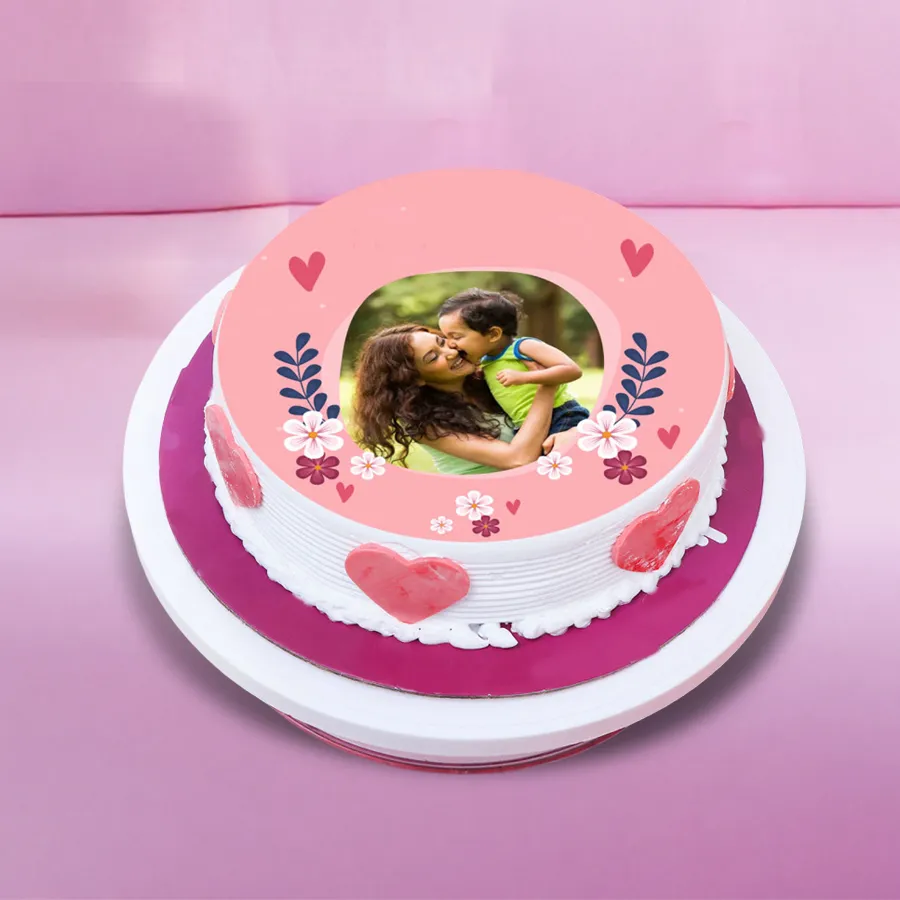 Cherished Memories Eggless Photo Cake featuring a custom photo design, perfect for celebrating special occasions with a personal touch.
