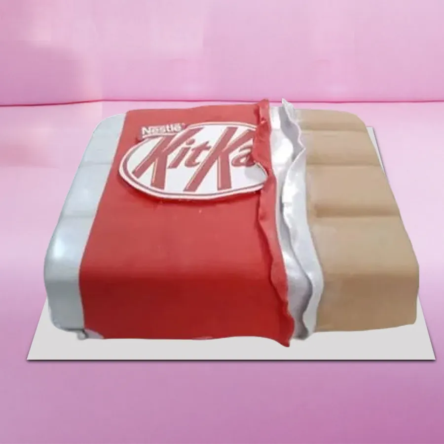 A 1 kg Kitkat Theme Cake, perfect for surprising loved ones with a delicious treat.