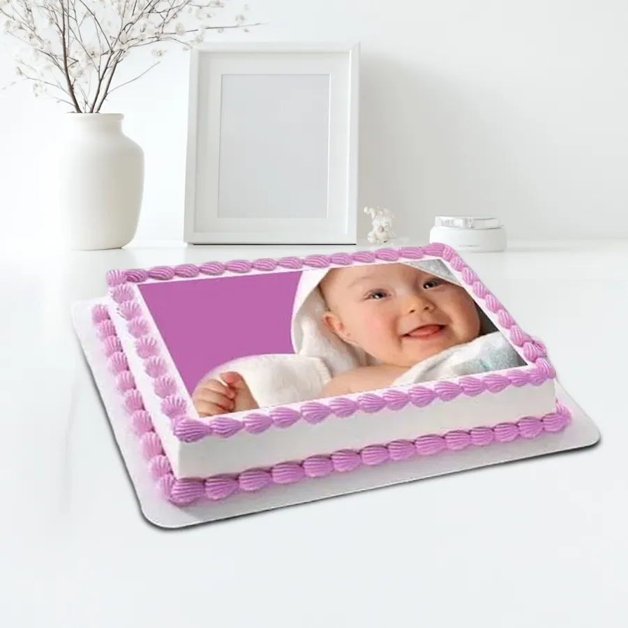 A Strawberry Photo Cake designed with a personal touch, perfect for celebrating special occasions.