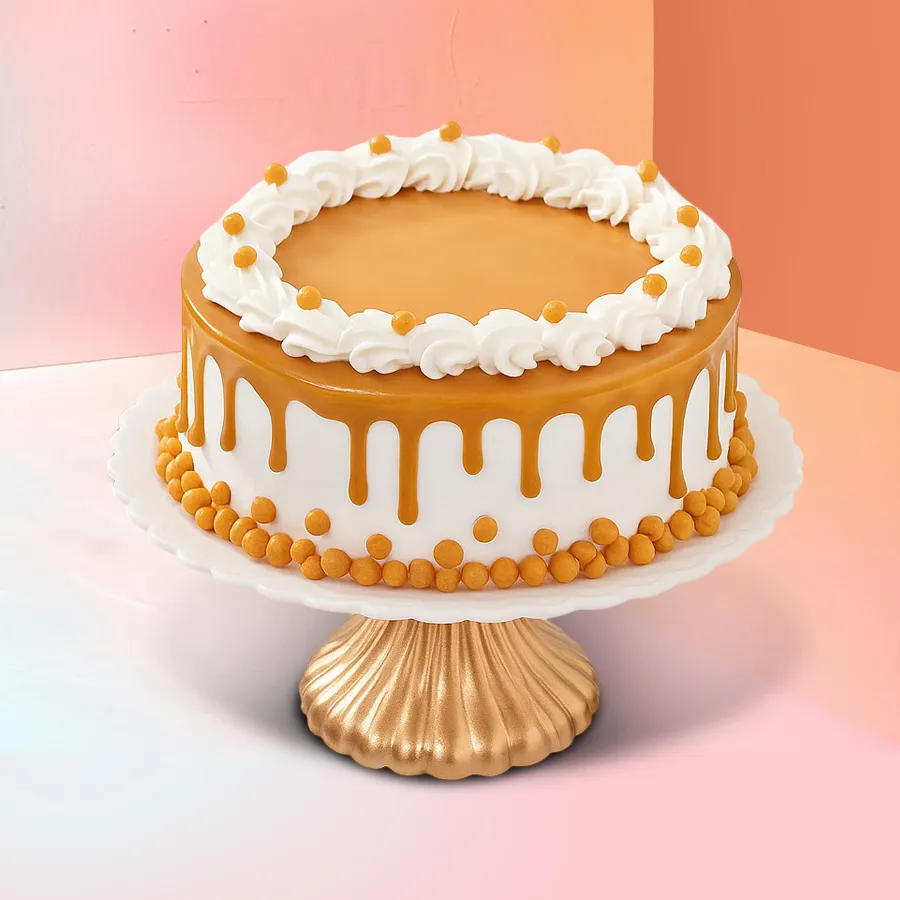 Butterscotch Bliss Indulgence Cake with creamy frosting and crunchy bits
