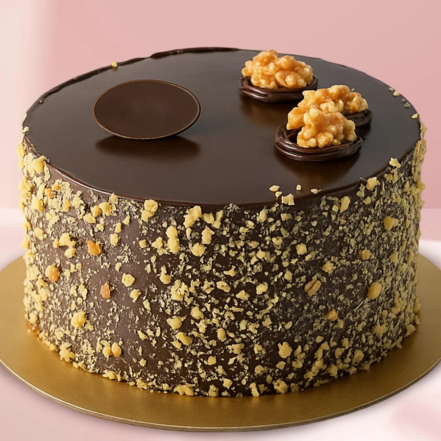 Bold Tex-Mex Chocolate Delight Cake with coconut and ganache.