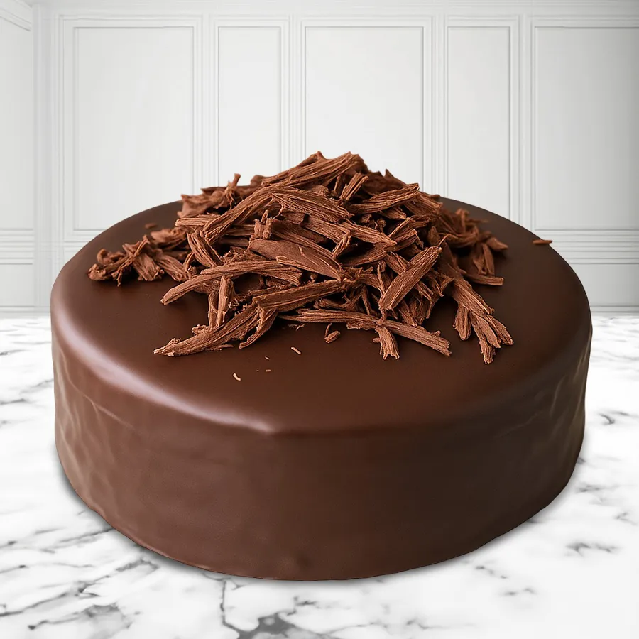 Indulgent half-kilo chocolate mud cake, perfect for gifting.